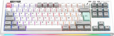 Photo de Clavier Gamer sans fil mécanique (BSON Lavender) 1stPlayer Neo87 RGB (Blanc)