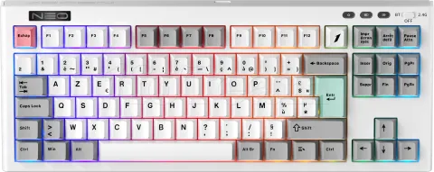 Photo de Clavier Gamer sans fil mécanique (BSON Lavender) 1stPlayer Neo87 RGB (Blanc)