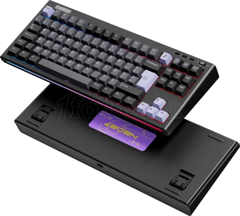 Photo de Clavier Gamer sans fil mécanique (BSON Lavender) 1stPlayer Neo87 RGB (Noir/violet)