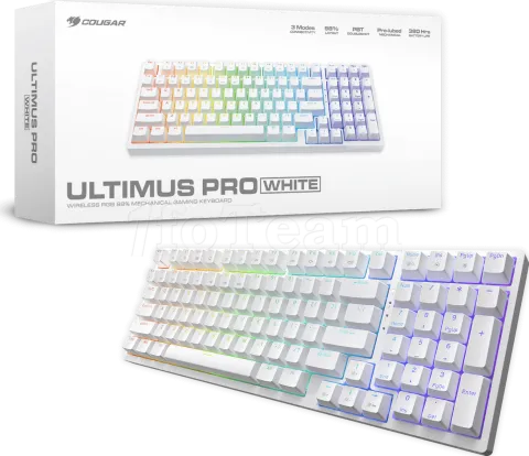 Photo de Clavier Gamer sans fil mécanique Cougar Ultimus Pro RGB (Blanc)