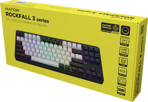 Photo de Clavier Gamer sans fil mécanique (Hator Aurum Linear) Hator Rockfall 3 TKL RGB (Noir)