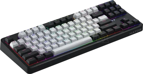 Photo de Clavier Gamer sans fil mécanique (Hator Aurum Linear) Hator Rockfall 3 TKL RGB (Noir)