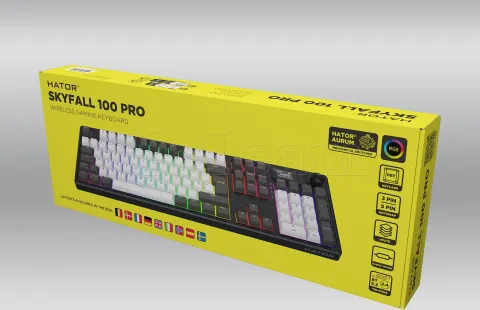 Photo de Clavier Gamer sans fil mécanique (Hator Aurum Linear) Hator Skyfall 100 Pro RGB (Noir)