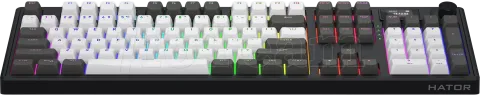 Photo de Clavier Gamer sans fil mécanique (Hator Aurum Linear) Hator Skyfall 100 Pro RGB (Noir/Blanc)