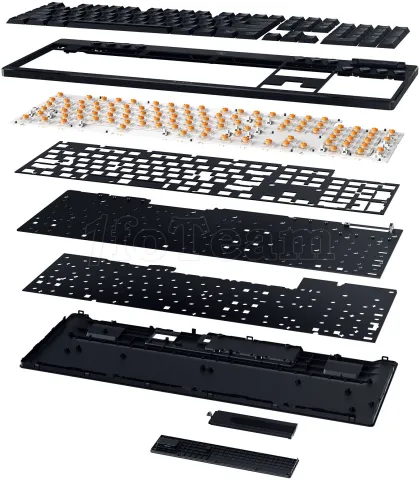 Photo de Clavier Gamer sans fil mécanique (Razer Orange) Razer BlackWidow V4 X Tenkeyless HyperSpeed RGB (Noir)