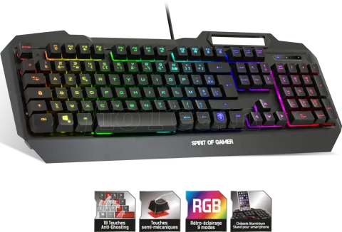 Photo de Clavier Gamer Spirit of Gamer Elite-K40 RGB (Noir)