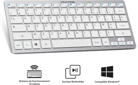 Photo de Clavier sans fil Bluetooth Advance SmartKeys (Gris)