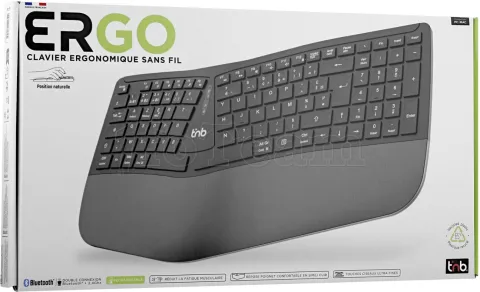 Photo de Clavier sans fil Bluetooth ergonomique T'nB Ergo (Noir)