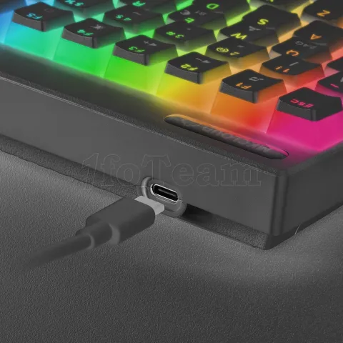 Photo de Clavier sans fil Bluetooth mécanique (Outemu SQ Pro Blue) Mars Gaming MK Cloud RGB (Noir)