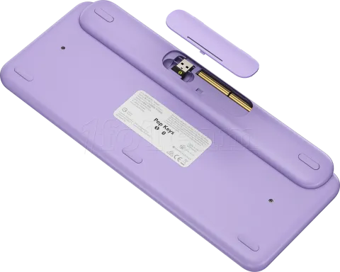 Photo de Clavier sans fil Bluetooth mécanique (Tactical Brown) Logitech Pop Keys (Violet/Vert)