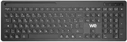 Photo de Clavier sans fil Bluetooth We support téléphone intégré (Noir)