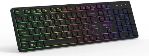 Photo de Clavier sans fil Delux SK 800GL Slim Silent RGB (Noir) QWERTY