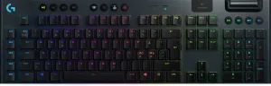 Photo de Clavier sans fil Gamer mécanique (Logitech GL Tactile Brown ) Logitech G915 Lightspeed RGB (Noir)