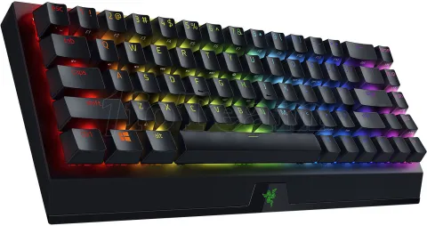 Photo de Clavier sans fil Gamer mécanique (Razer Green) Razer BlackWidow V3 Mini HyperSpeed RGB (Noir)