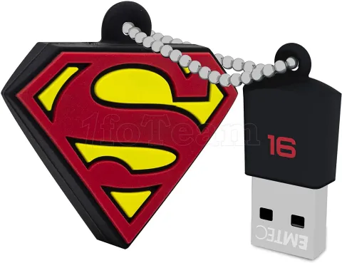 Photo de Clé USB 2.0 Emtec Blason DC Comics Superman - 16Go (Rouge)