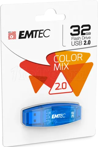 Photo de Clé USB 2.0 Emtec C410 Color Mix - 32Go (Bleu)