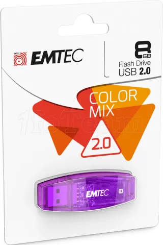 Photo de Clé USB 2.0 Emtec C410 Color Mix - 8Go (Violet)