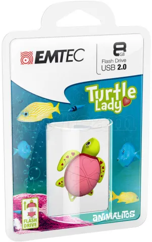 Photo de Clé USB 2.0 Emtec M335 Lady Turtle - 16Go (Vert)