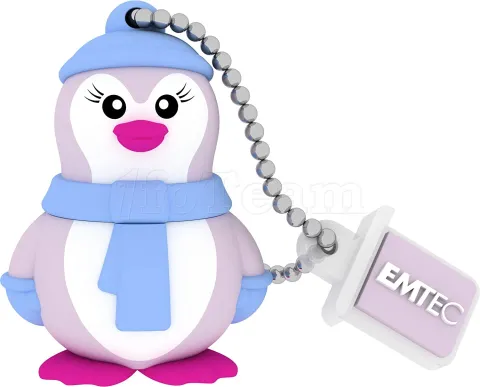 Photo de Clé USB 2.0 Emtec M336 Lady Penguin - 16Go (Bleu/Rose)