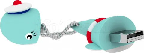 Photo de Clé USB 2.0 Emtec M337 Baleine Marinière - 16Go (Bleu)