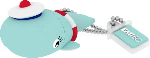 Photo de Clé USB 2.0 Emtec M337 Baleine Marinière - 16Go (Bleu)