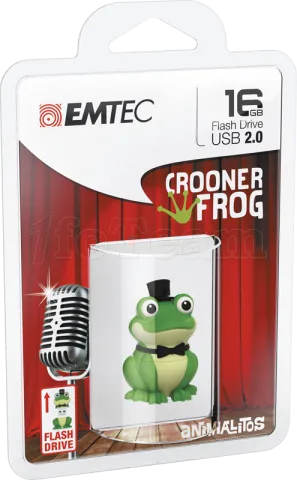 Photo de Clé USB 2.0 Emtec M339 Crooner Frog - 16Go (Vert)