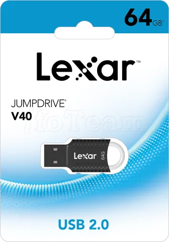 Photo de Clé USB 2.0 Lexar JumpDrive V40 - 64Go (Noir)
