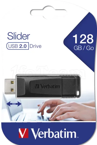 Photo de Clé USB 2.0 Verbatim Slider - 128Go (Noir)