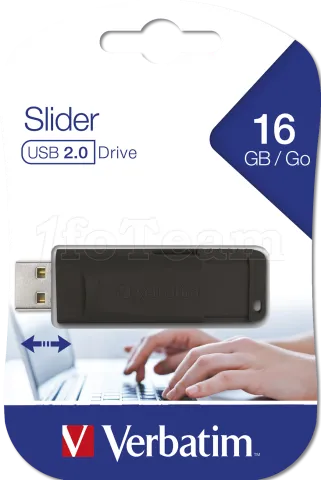 Photo de Clé USB 2.0 Verbatim Slider - 16Go (Noir)