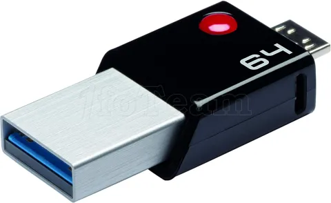 Photo de Clé USB 3.0 Emtec Dual Micro USB T200- 64 Go (Noir)