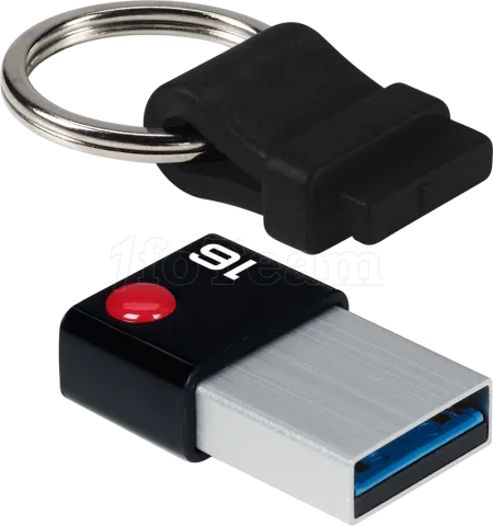 Photo de Clé USB 3.0 Emtec T100 Nano Ring - 16Go (Noir)