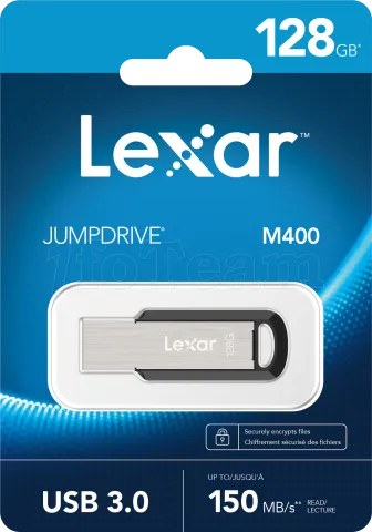 Photo de Clé USB 3.0 Lexar JumpDrive M400 - 128Go (Gris)