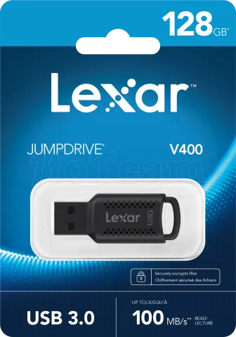 Photo de Clé USB 3.0 Lexar JumpDrive V400 - 128Go (Noir)