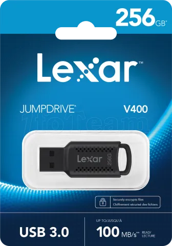 Photo de Clé USB 3.0 Lexar JumpDrive V400 - 256Go (Noir)