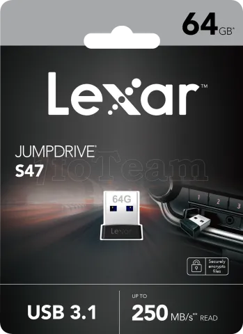 Photo de Clé USB 3.1 Lexar JumpDrive S47 - 64Go (Noir)