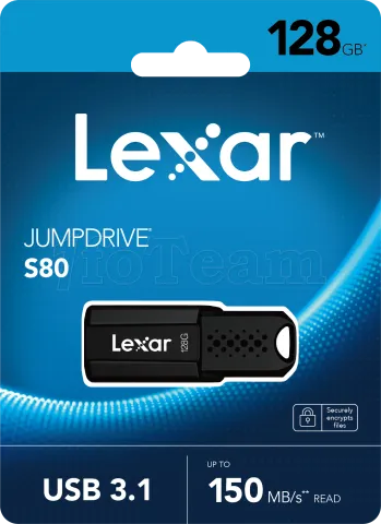 Photo de Clé USB 3.1 Lexar JumpDrive S80 - 128Go (Noir)