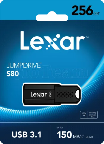 Photo de Clé USB 3.1 Lexar JumpDrive S80 - 256Go (Noir)