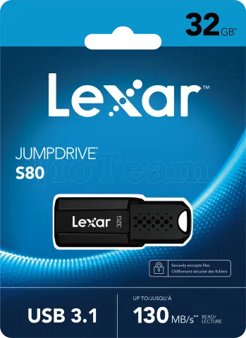 Photo de Clé USB 3.1 Lexar JumpDrive S80 - 32Go (Noir)