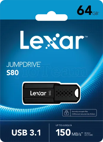 Photo de Clé USB 3.1 Lexar JumpDrive S80 - 64Go (Noir)