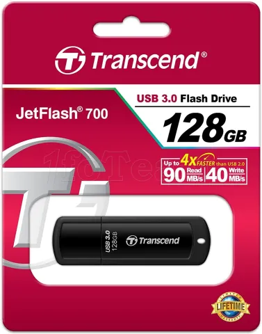 Photo de Clé USB 3.1 Transcend JetFlash 700 - 128Go (Noir)