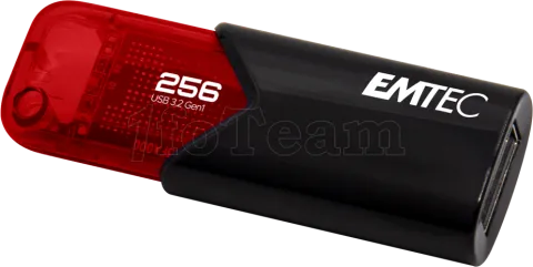 Photo de Clé USB 3.2 Emtec B110 Click Easy - 256Go (Noir/Rouge)