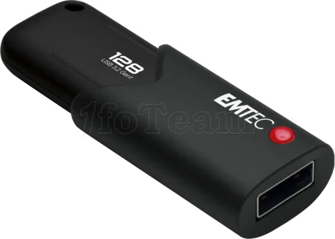 Photo de Clé USB 3.2 Emtec B120 Click Secure - 128Go (Noir)