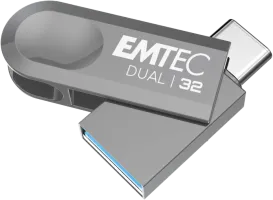 Photo de Clé USB 3.2 Emtec Dual D280 - 32Go (Gris)