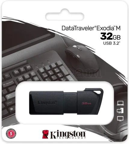 Photo de Clé USB 3.2 Kingston DataTraveler Exodia M - 32Go (Noir)