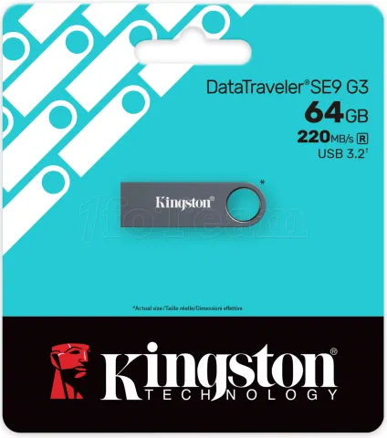 Photo de Clé USB 3.2 Kingston DataTraveler SE9 G3 - 64Go (Noir)