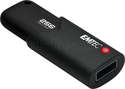 Photo de Clé USB 3.2 sécurisée Emtec B110 Click Secure - 256Go (Noir)