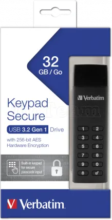 Photo de Clé USB 3.2 sécurisée Verbatim - 32Go (Noir)