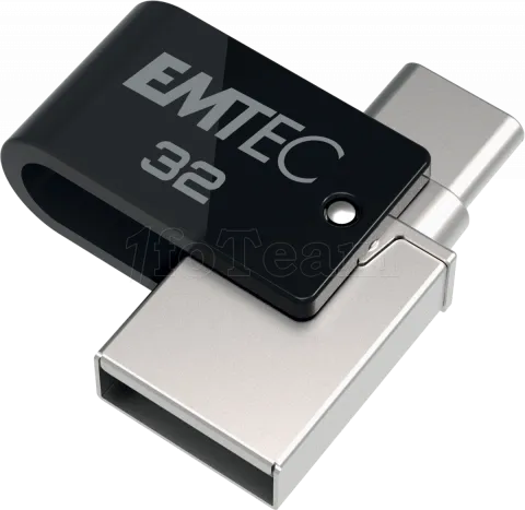 Photo de Clé USB 3.2 Type-A/C Emtec T260C Mobile & Go - 32Go (Noir)