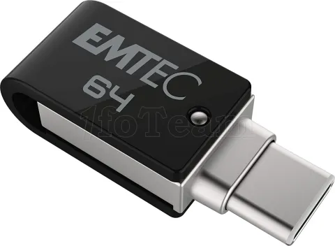 Photo de Clé USB 3.2 Type A/C Emtec T260C Mobile & Go - 64Go (Noir)