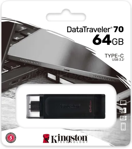 Photo de Clé USB 3.2 Type C Kingston DataTraveler 70 - 64Go